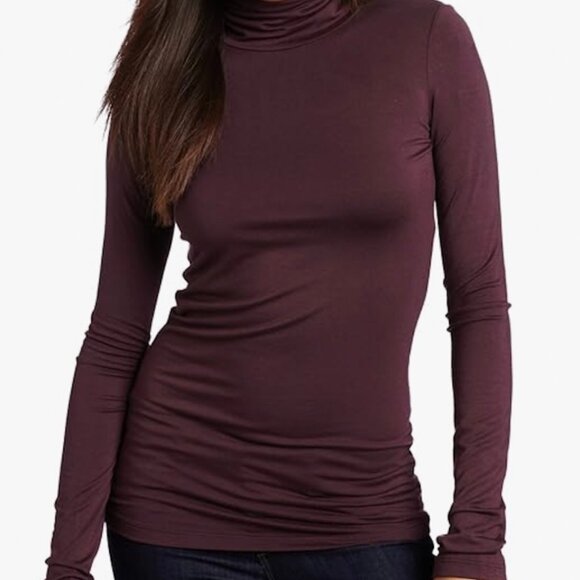 H&M A Luxurious Soft Sheen Finish Soft Touch Silky Fitted Turtleneck Top - Picture 2 of 14